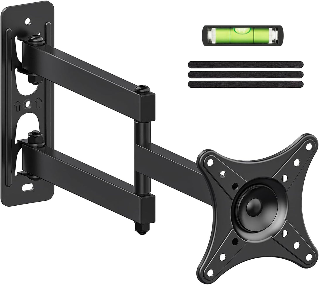 USX MOUNT Full Motion TV Wall Mount - Universal Corner TV Bracket for 13-32 Inch LCD Monitor Screen, Single Stud Monitor Wall Mount Swivel Tilt Rotation Articulating, Vesa100X100Mm, up to 33LBS