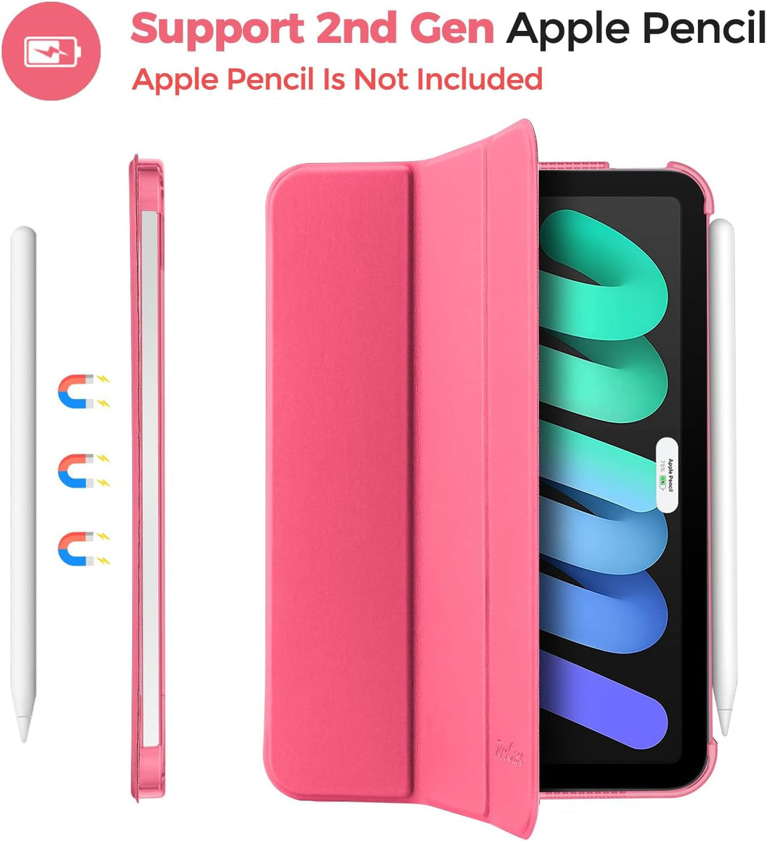 Procase Smart Case for Ipad Mini 7 A17 Pro 2024/Ipad Mini 6 2021 8.3 Inch Ipad Mini 7Th/6Th Gen Case, Hard Back Cover for Ipad Mini 8.3" 7Th Gen A2995/A2996/A2993/6Th Gen A2567 A2568 A2569 -Melonpink