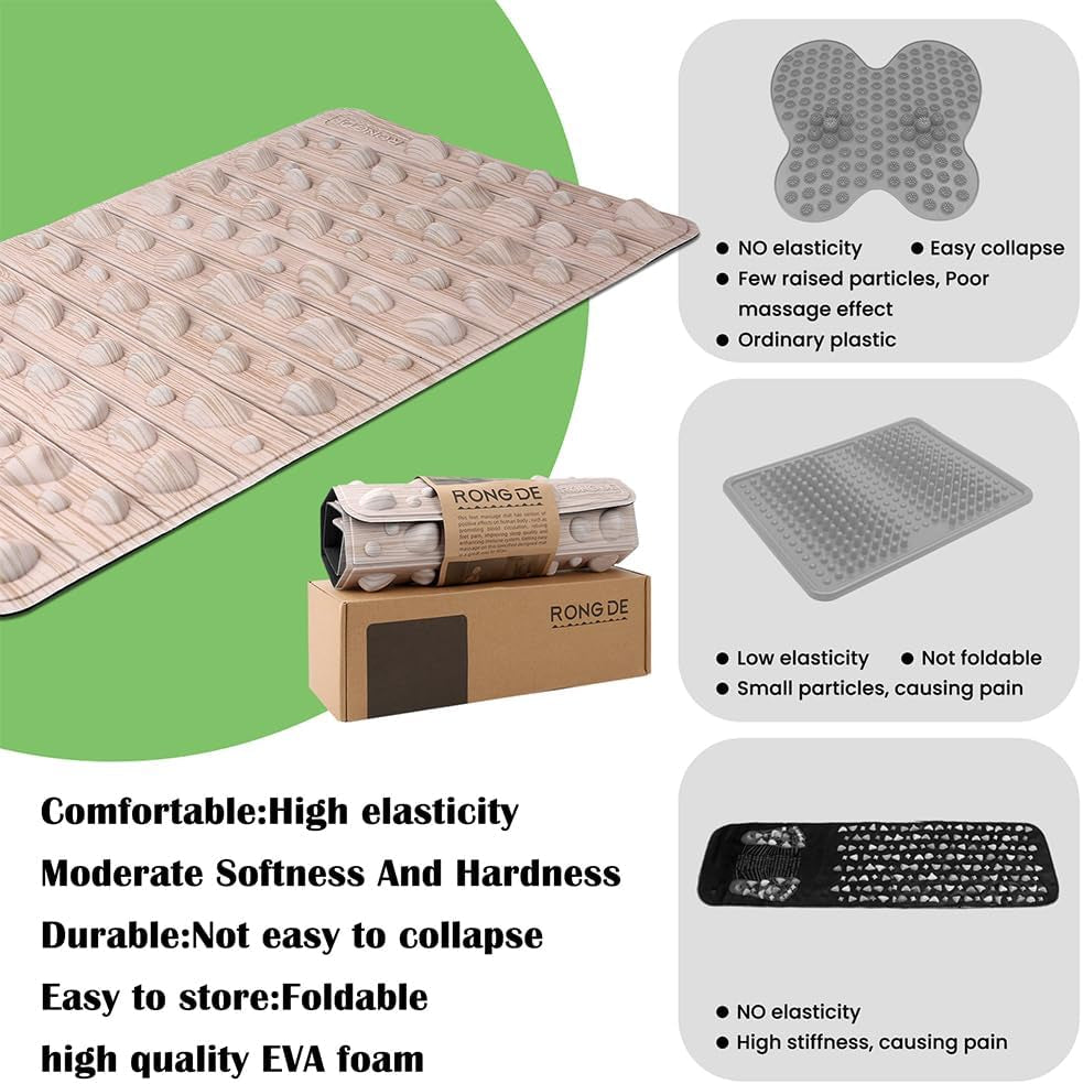 Smartrang High Elasticity Acupressure Mat, Foldable Particle Foot Massager, Pressure Point Pad for Relieve Foot Pain, Fasciitis