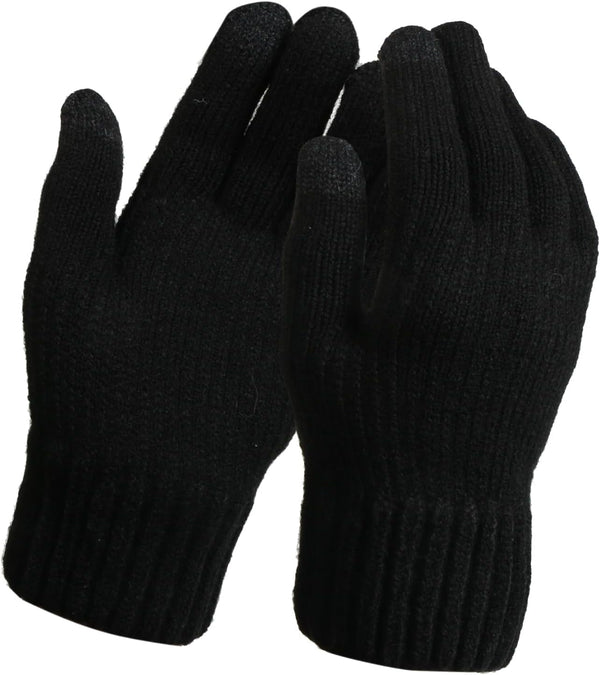 Men'S Winter Touchscreen Magic Gloves Warm Knit Fleece Lined for Cold Weather