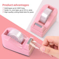 SKYDUE Pink Desk Accessories 10Pcs, 360-Degree Rotating Pen Holder, Stapler, Staple Remover, Tape Dispenser,2Pcs Tape Refills, Binder Paper Clips