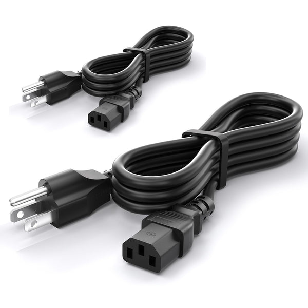 Computer Power Cord - 4FT, 3 Pack 3 Prong AC Power Cable Made for Dell, Samsung, LG, Sony & More Computer Monitors - NEMA 5-15P to IEC60320 C13,