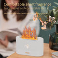 Upgraded 7 Color Flame Fireplace Air Aroma Essential Oil Diffuser,Usb Personal Desktop Noiseless Cool Mist Humidifier with Auto-Off Protection for