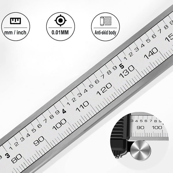 Digital Caliper,Electronic Digital Calipers, YKLSXKC 0-6" Calipers Measuring Tool, Stainless Steel Construction with Large LCD Screen, Auto-Off