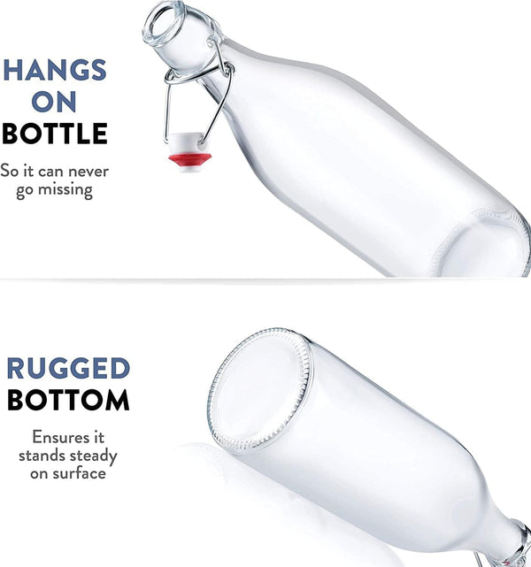 Bormioli Rocco Giara Bottle, 33.75 Oz, Clear