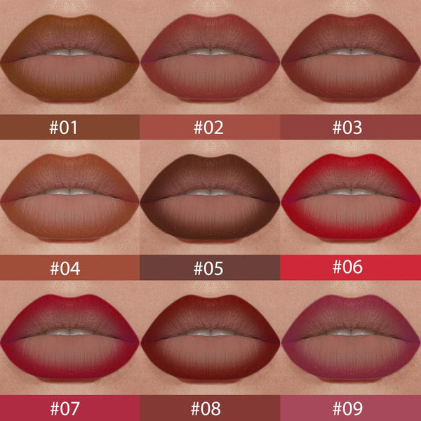 Maroon Gradient Matte Lipstick Crayon Lip Liner Pencil, Flawless Contour Gradual Ombre Effect Lip Pencil, for Women Long Lasting Waterproof Smudge