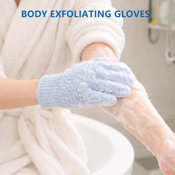 8 PCS ROTOPATA Deep Exfoliating Gloves Mitt with Hanging Loop for Shower, Spa, Body Scrubs, Dead Skin Cell Remover Bathing Accessories
