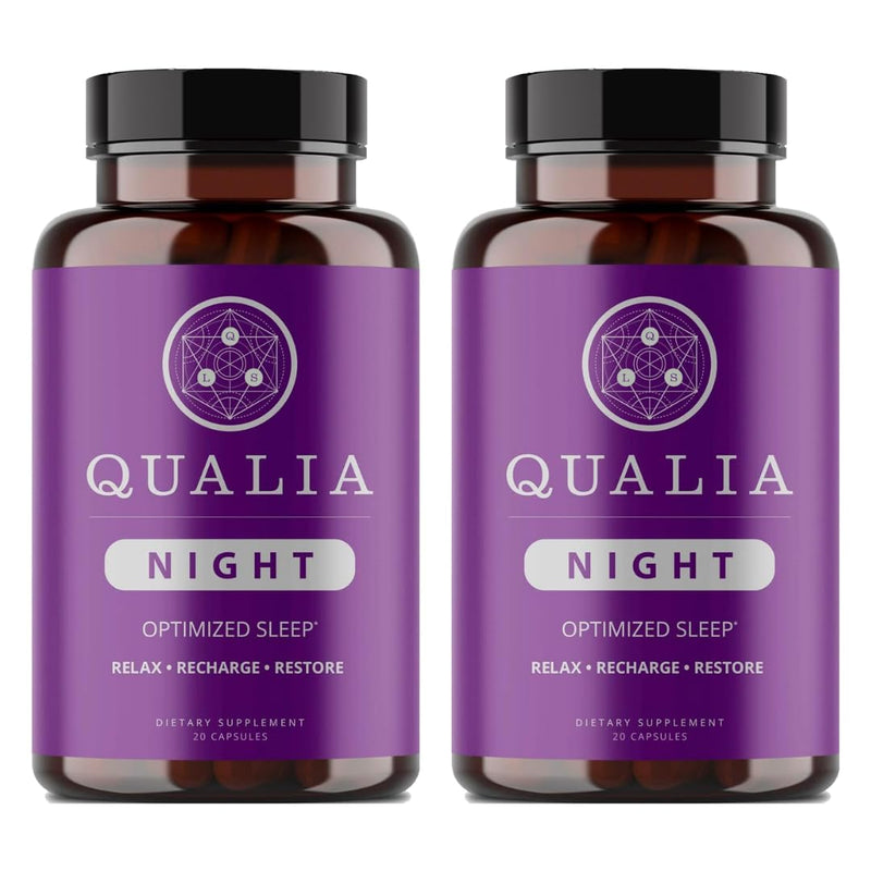 NEUROHACKER COLLECTIVE Qualia Night Sleep Aid | Non-Habit Forming | Science-Backed Supplement for Deep Refreshing Sleep | Melatonin-Free, Vegan,
