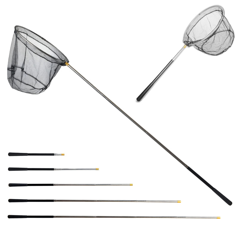 Fishing Landing Net with Aluminum Telescoping Pole 75" Long Handle,Rubber Coated Nylon Mesh,For