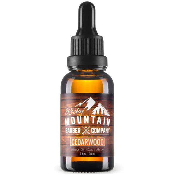Rocky Mountain Barber Company MenâS Cedarwood Beard Oil - Featuring Grapeseed Oil, Coconut Oil, Argan Oil and Real Cedarwood Essential Oil