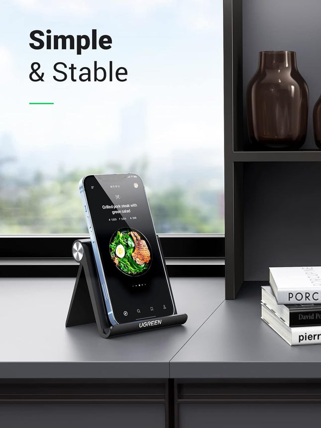 UGREEN Cell Phone Stand for Desk Phone Holder Foldable Portable Adjustable Compatible with Iphone 16 15 14 13 Pro Max, I