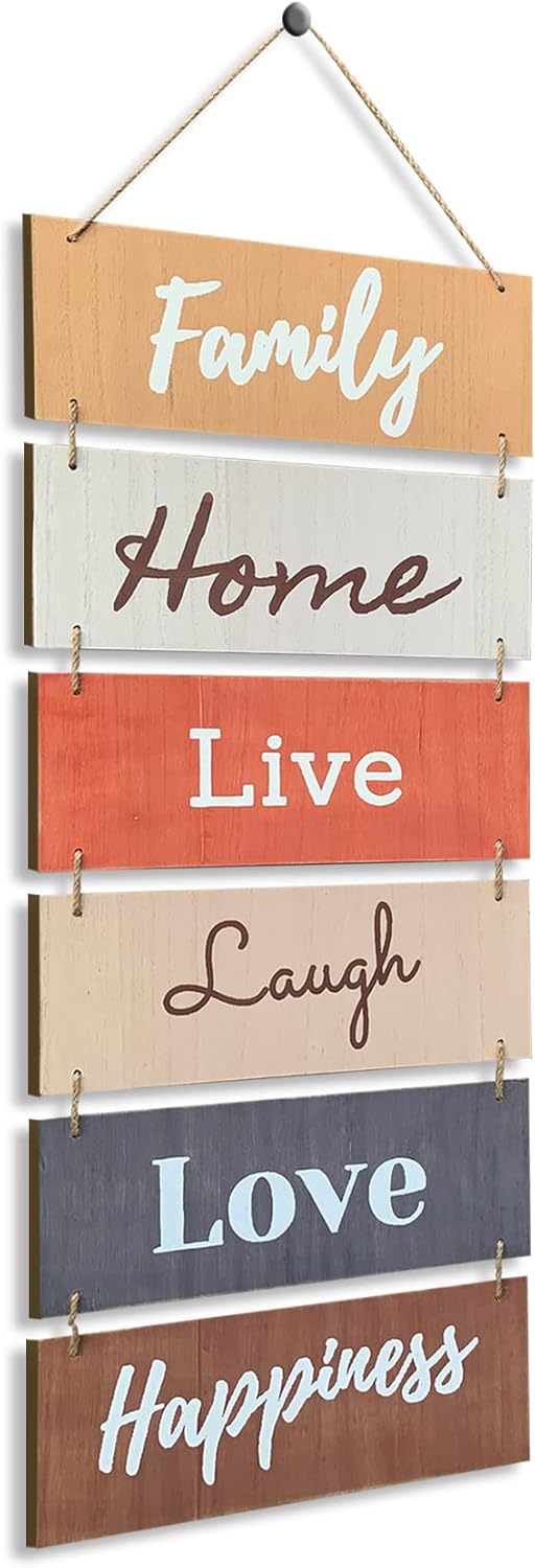 Hanging Wall DÃ©cor Sign - Welcome Vertical Wall Art Decorations, Rustic Home Accessories for Living Room, Bedroom, Family, Dining, and Kitchen,