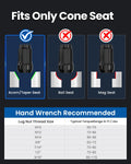Gasupply 1/2-20 Lug Nuts Black, 1/2 X 20 Closed End 6 Spline Tuner Lug Nuts 1.38" 35Mm Tall Conical Seat 60 Degree, 20 Pack with 1 Lug Nut Key