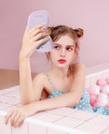 Wobsion Travel Mirror with Light, Rechargeable 1X/10X Compact Magnifying Mirror, Dimmable Pocket Mirror,Handheld 2-Side Mirror with Light,4Inch