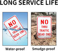 Large No Thru Traffic Sign, Dead End Sign, 18"X 12" .040 Rust Free Aluminum â Reflective, UV Protected and Weatherproof