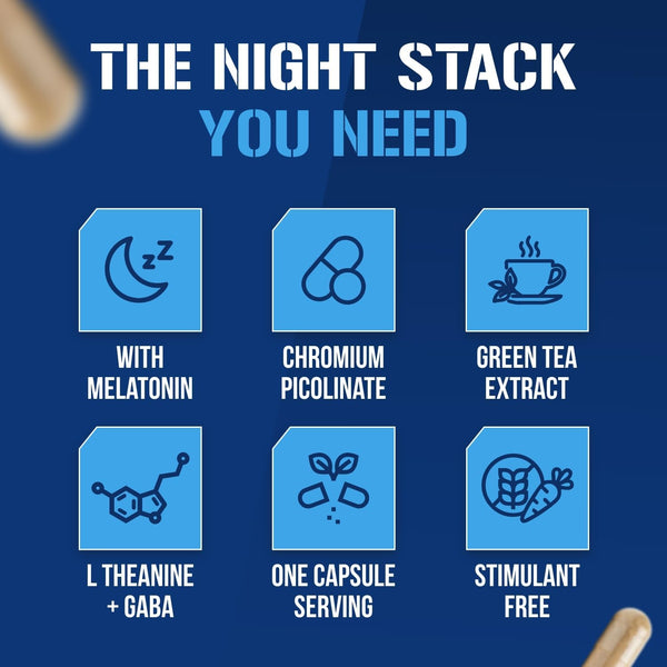 Evlution Nutrition Night Time Fat Burner Support - Overnight Sleep and Weight Loss Support Pills with Thermogenic Green Tea and White Kidney Bean
