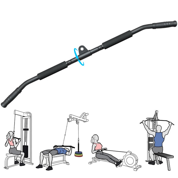 39.4'' Lat Pull down Bar with Swivel, Non-Slip Lat Pulldown Attachments for Cable Machine LAT Pull down Machine, Lat Pulldown Bar Cable Machine