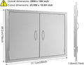 Seeutek Outdoor Kitchen Doors BBQ Access Door 31W X 24H Inch - Stainless Steel Double Wall Construction Vertical Door for Outdoor Kitchen Grilling
