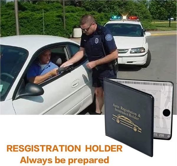 ESSENTIAL Car Auto Insurance Registration BLACK Document Wallet Holders 2 Pack - [BUNDLE, 2Pcs] - Automobile, Motorcycle, Truck, Trailer Vinyl ID