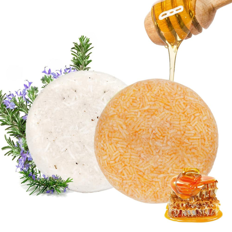 VERT 100% Natural Shampoo Bar for Hair 2 Pieces Solid Shampoo Soap for Treated Dry Damaged Hair Vegetarian Plant Essence Helps Stop Hair Loss and