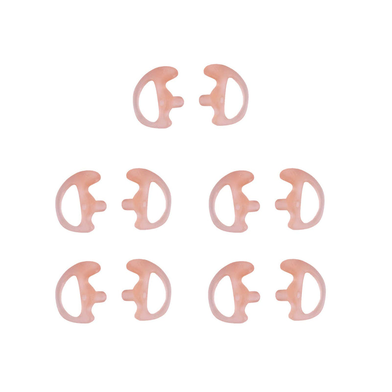 Two Way Radio Ear Mold Replacement Soft Silicone Ear Insert for Acoustic Coil Tube Earpiece (Carnation, 5 Pair Small)
