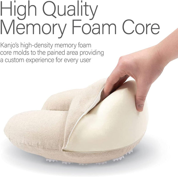 Kanjo Memory Foam Acupressure Neck Pillow - High Density Memory Foam Core - Travel Accessory Pillow - Relieves Neck Pain and Back Pain - Includes