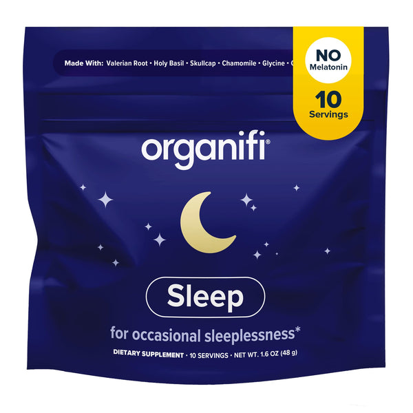 Organifi Sleep - Sleep Support with Valerian Root, Lavender, GABA and L-Theanine - No Melatonin - Calming and Relaxing Nighttime Drink - No