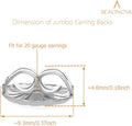 BEADNOVA Jumbo Earring Backs 925 Sterling Silver Large Earring Backs Butterfly Locking Ear Stud Stopper for Studs Replacement (20Gauge, 4Pcs)