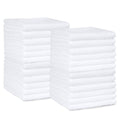 Amazon Basics Fast Drying Cotton Washcloths for Bathroom, Machine Washable, Soft and Highly Absorbent, 12 X 12 In, White, 24-Pack