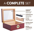 Premium Cigar Humidor for 25-50 Cigars - Elegant Humidor Humidor with Hygrometer and Humidifier - Cedar Lined Cigar Box for Optimal Humidity