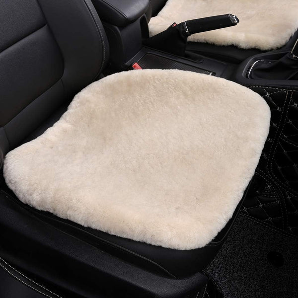 Genuine Sheepskin Car Seat Cushion Natural Fur Wool Seat Cover for Cars Trucks SUV Soft Comfort Office Chair Protector Pad Car Accessories