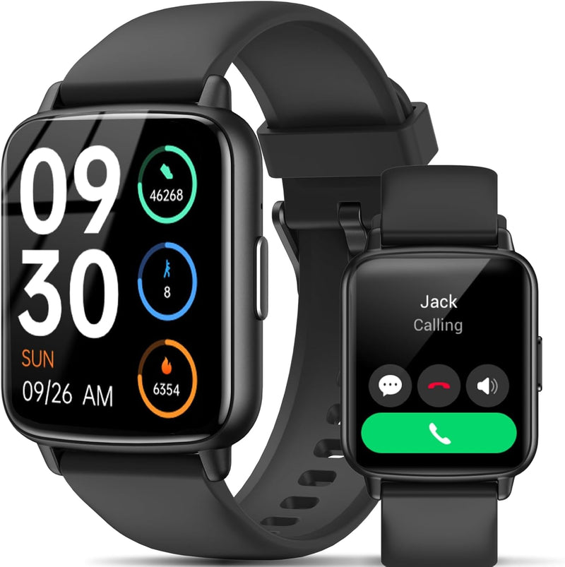 Smart Watch, 1.83" HD Smartwatch for Men Women (Answer/Make Calls), Fitness Watch with 100+ Sport Modes, IP68 Waterproof/Heart Rate/Sleep Monitor,