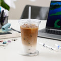 AOZITA 120 Sets - 16 oz Clear Plastic Cups with Lids, Disposable Cups With Straw Slot Lids for Cold Drinks, Milkshake, Smoothie, Iced Coffee and