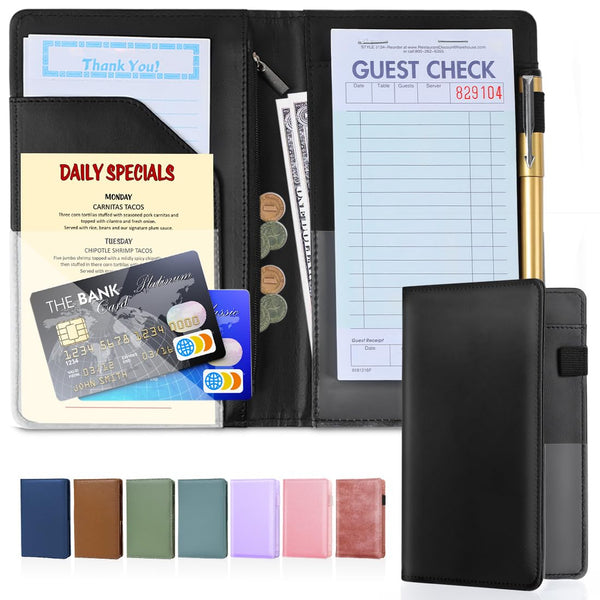LINTRU Server Book, Durable Construction Server Books for Waitress, Efficient Organization Waitress Book, Compact and Convenient Waitress Books