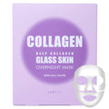 LAPCOS Deep Collagen Glass Skin Overnight Mask - Korean Skin Care Mask W/Rose PDRN, Vegan Collagen & Hydrogel Sheet - Hypoallergenic Firming