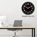 AKCISOT Wall Clock Modern Black Silent Non Ticking Wall Clocks Battery Operated 12 Inch, Small Analog Classic Clock Decorative for Bedroom,
