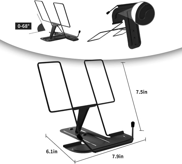 Adjustable Metal Book Holder Book Stand for Reading Cookbook Stand
