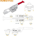 POWERTEC 1PK Toggle Clamp, 700 lbs Holding Capacity, 431 Adjustable U Bolt Latch w/ Antislip Hand Grip for Woodworking Jigs & Fixtures, Smoker,