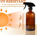 Amber Glass Spray Bottles,16Oz Large Refillable Spray Bottle for Cleaning, Essential Oils, Plant and Hair Care,Nozzle with Fine Mist and Stream