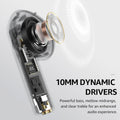 TOZO E2 Wireless Earbuds 10Mm Drivers with Powerful Bass, App Customize 32 Eqs, with 2 Mics AI Call Noise Cancellation, 30H Playtime, Bluetooth