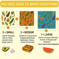 Reusable Beeswax Food Wraps 9 Pack â Organic Eco-Friendly Beeswax Wraps for Food Storage â Sustainable Plastic-Free Sandwich, Snack, Bread