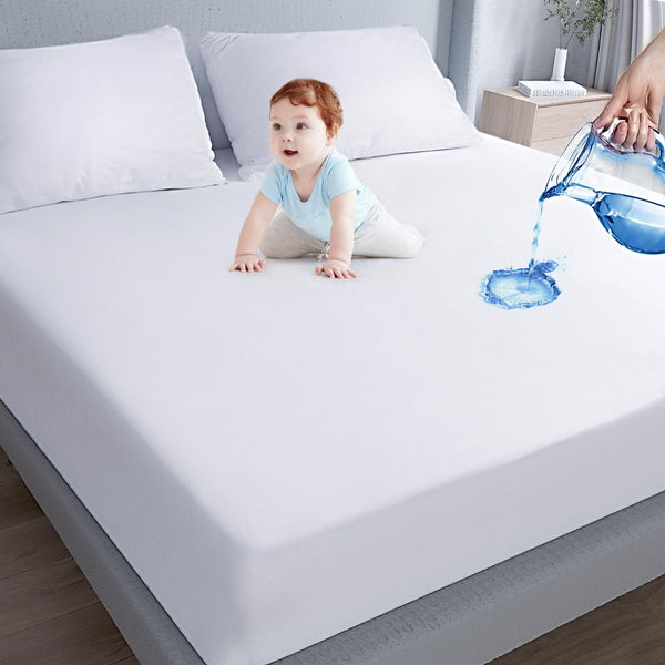 Waterproof Mattress Protector Twin Size,Mattress Cover Protector, Smooth Top Mattress Protector for Kids, Breathable Skin Friendly and Noiseless
