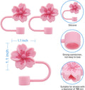 3Pcs Cherry Blossom Silicone Straw Cover Cap for Stanley Cup,Straw Topper 10 Mm 0.4 in Reusable Straw Tips Lids,Flower Straw Tip Covers Gift for