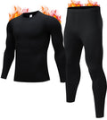 Jzcreater Thermal Underwear for Men, Mens Long Johns Thermal Underwear Set, Fleece Lined Base Layer for Cold Weather