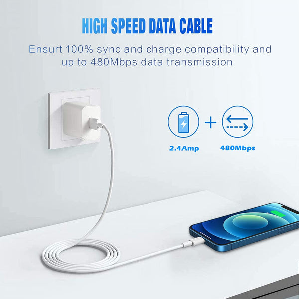 Iphone Charger 3Pack Apple Mfi Certified, Lightning Cable 6FT Compatible with Iphone 12 Mini Pro Max SE 11 Xs Max XR X 8 7 6 plus 5S Ipad Pro Airpods