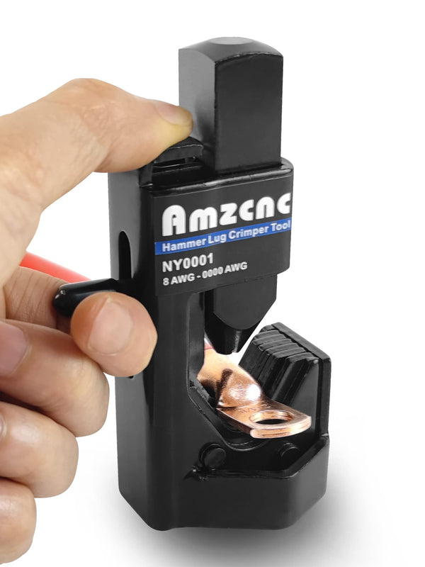 AMZCNC Hammer Lug Crimper Tool - 0000 AWG Battery and Welding Cables( 8 AWG to 4/0 Wire Gauge)
