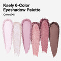 Kaely 6 Colors Mini Rose Gold Pink Eye Shadow Palette Makeup, Neutral Matte Shimmer Eyeshadow Palette for Older Women Highly Pigmented Waterproof,