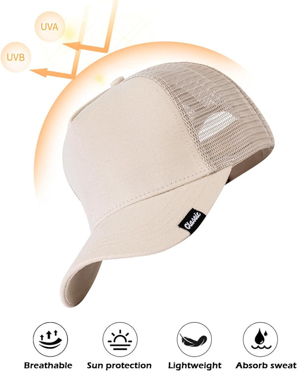 Oversize XXL Baseball Cap, Extra Large High Crown Hat for Big Heads 23.6"-25.6", Adjustable Plain Mesh Back Trucker Hat