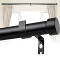 Heavy Duty Curtain Rods for Windows 48 to 84 Inch, 1 Inch Diameter Modern Adjustable Black Curtain Rod, Long Curtain Rod for Sliding Glass Door