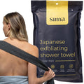 Exfoliating Washcloth Face & Body Scrub Towel - Japanese Exfoliating Towel with Hexagon Fibers, Body Scrubber with 2 Sides for Scrubbing &